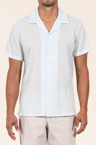 2370 E Camp Collar S/SL Shirt - Light Blue