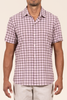 1651 Plaid Camp Collar S/SL Shirt - Lilac/Green/Brown