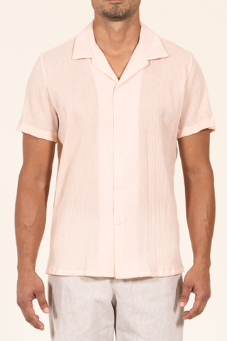 2370 D Camp Collar S/SL Gauze - Peach