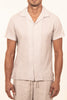 2370 A  Camp Collar S/SL Gauze Shirt - Light Gray