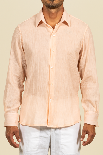 2380B Gauze Long Sleeve Shirt - Coral