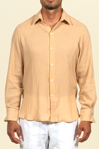 2380C  Gauze Long Sleeve Shirt - Sand