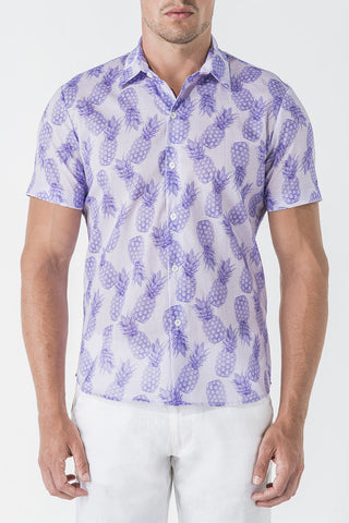 1707C Pineapple Print S/SL " Camp " Shirt